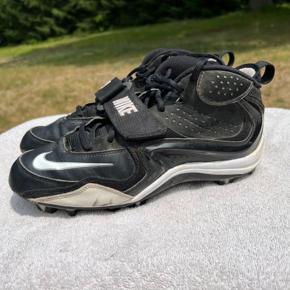 NIKE Merciless Shark Men's 9 Black White Football Cleats‎ Shoes 349035-011 - Picture 4 of 12